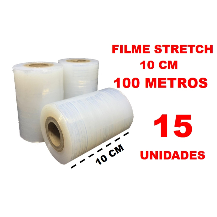 15 Filme Stretch 10cm, Empacotar mala, Enxertia etc.. 100 Metros (cada)