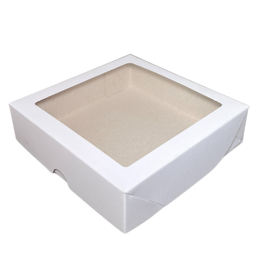 10 un - Caixa com Visor 15x15x4 para Presente Lembrancinhas Doce Maleta - Caixa Kraft ou Branca — imagem 2 de 2