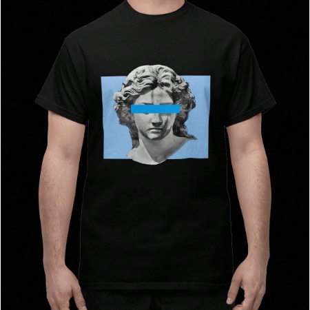 Camiseta Masculina Estampada Basica Estampada Vintage Estatua Tecido Premium 100% Algodão