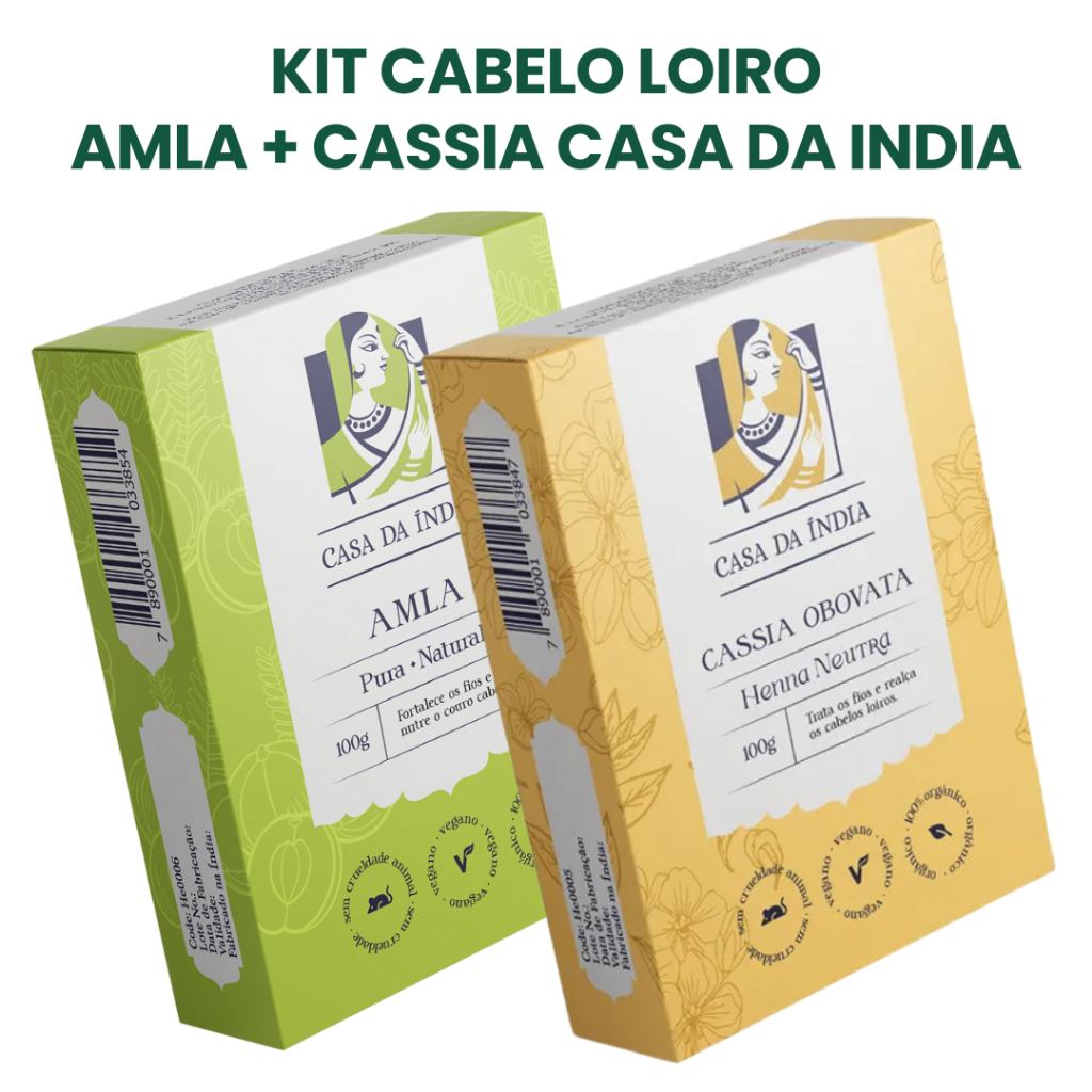 Amla e Cassia Obovata KIT Tratamento Casa da Índia