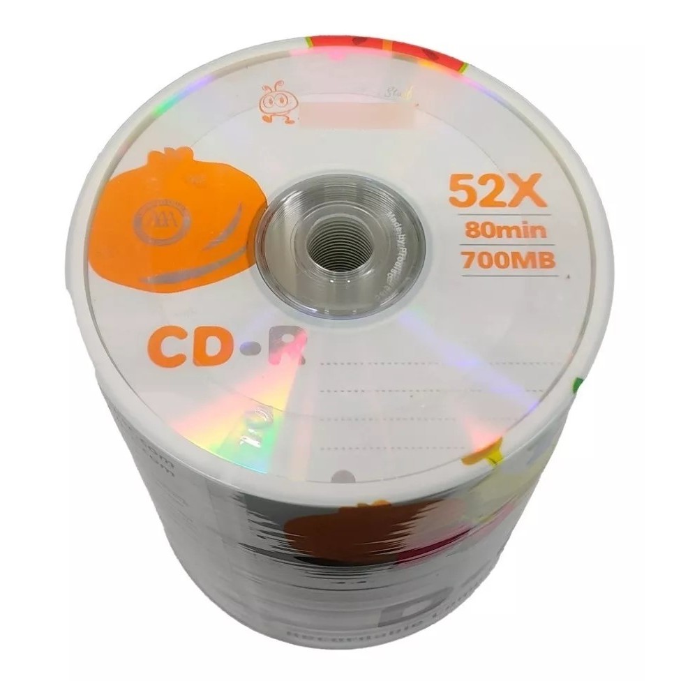 100 Mídia Virgem Cd-r SMARTBUY Logo 700mb 52x 80min