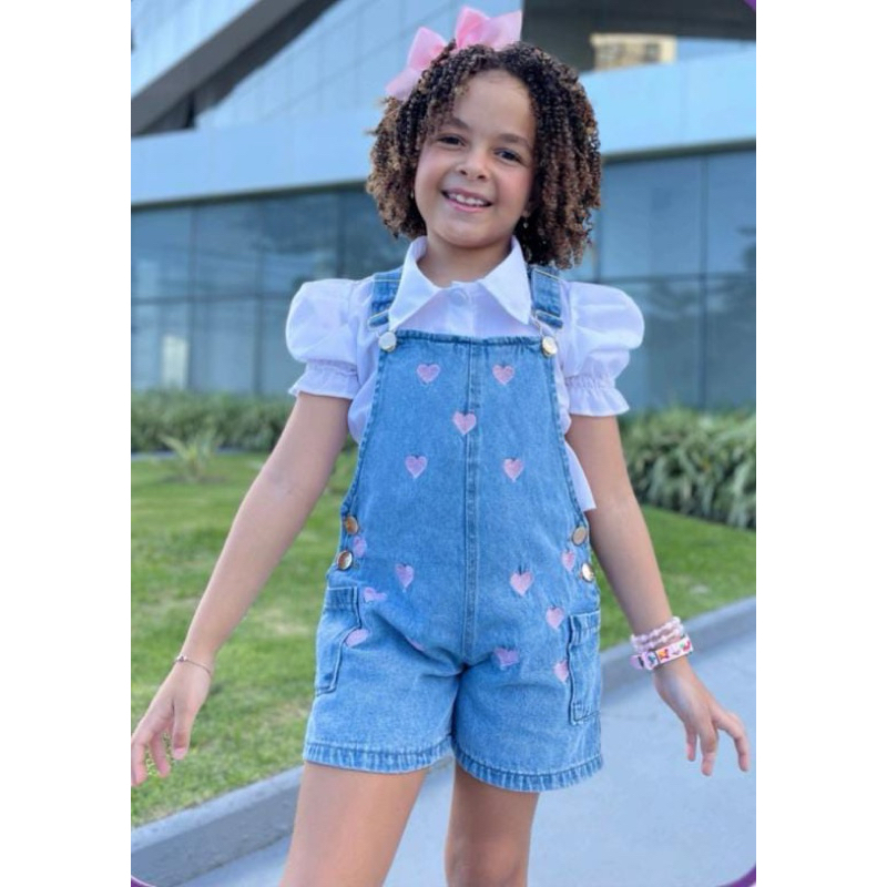 Jardineira infantil de coração