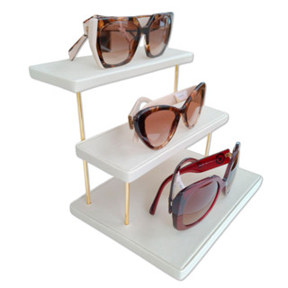 Expositor Óculos Vitrine Óticas Escada Bancada Joalherias Luxo Offwhite Forrado Tecido em Oferta na Shopee