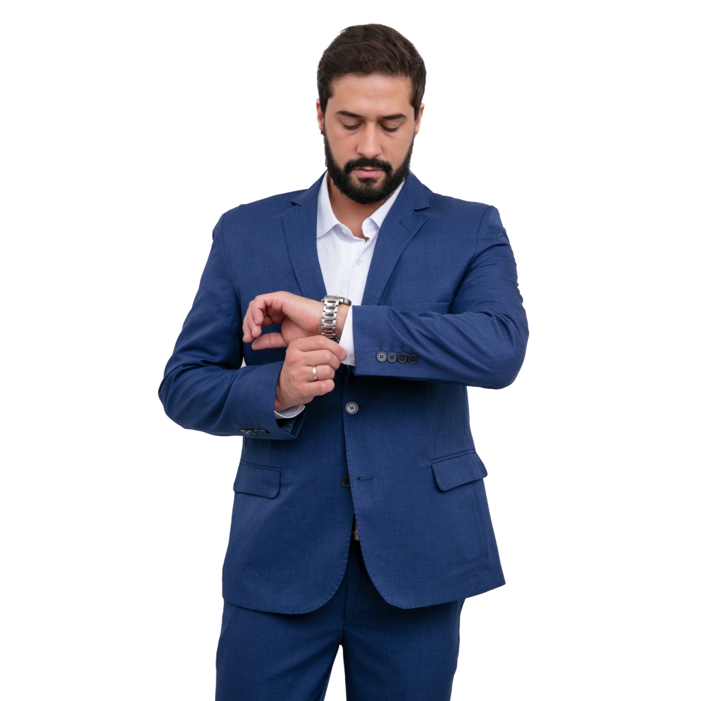 Terno Social Masculino Micro Alfaiataria Calça + Blazer