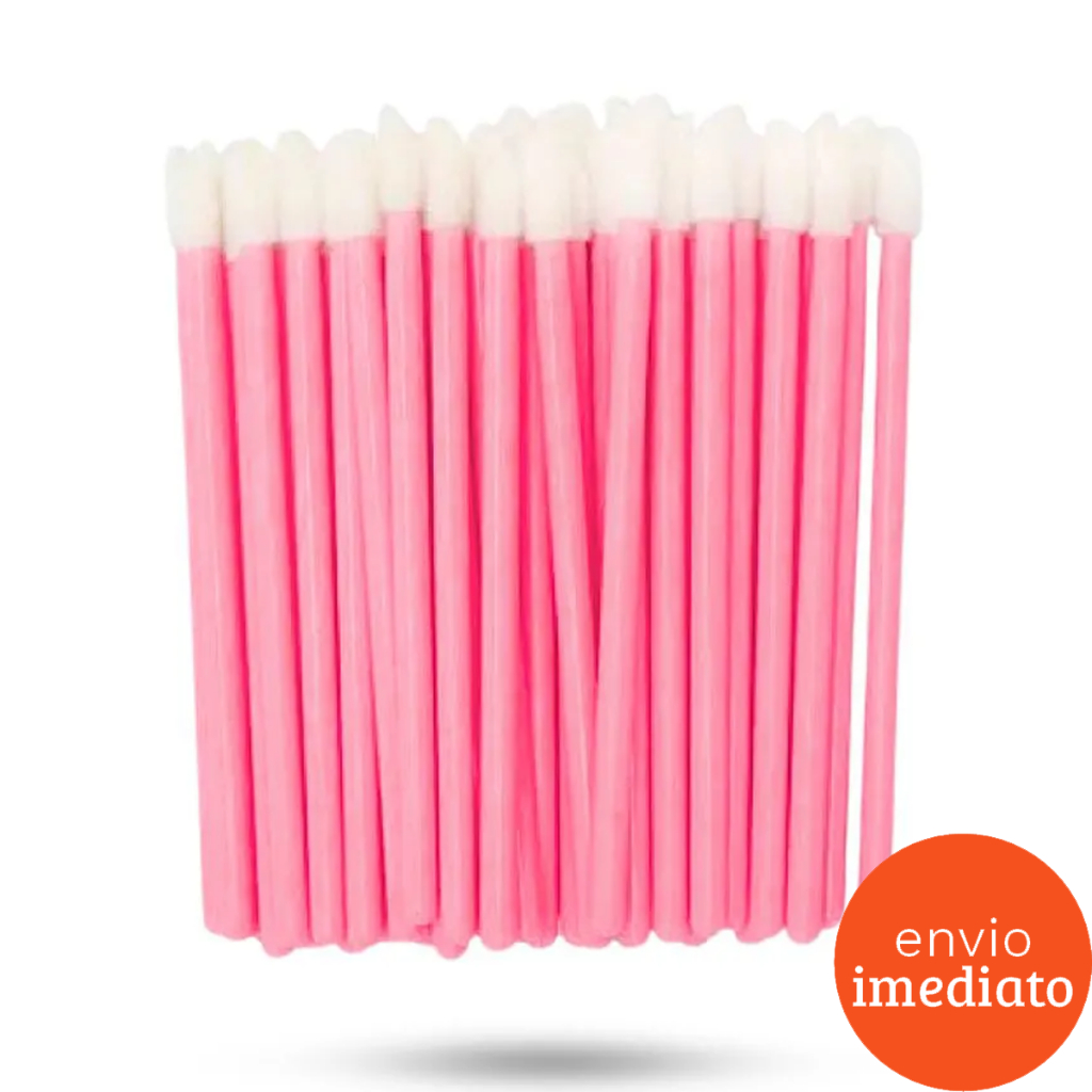 50 Pincel Descartável Aplicador de Gloss e Batom Extensão e Limpeza de Cilios em Oferta na Shopee