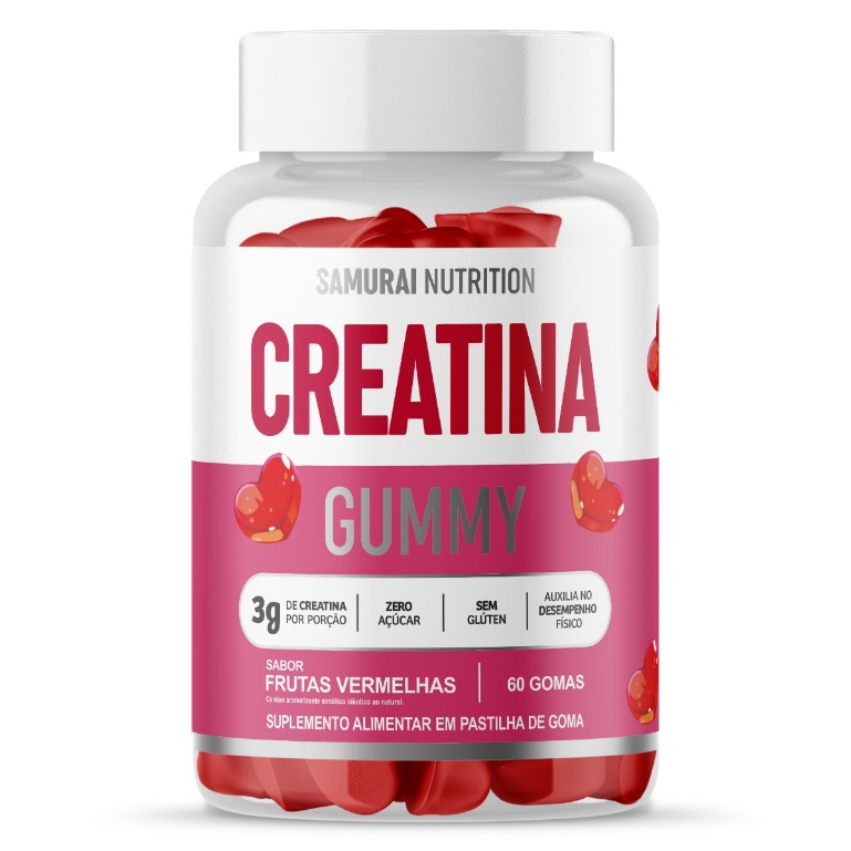 Creatina Gummy 60 Gomas Frutas Vermelhas - Samurai Nutrition em Oferta na Shopee
