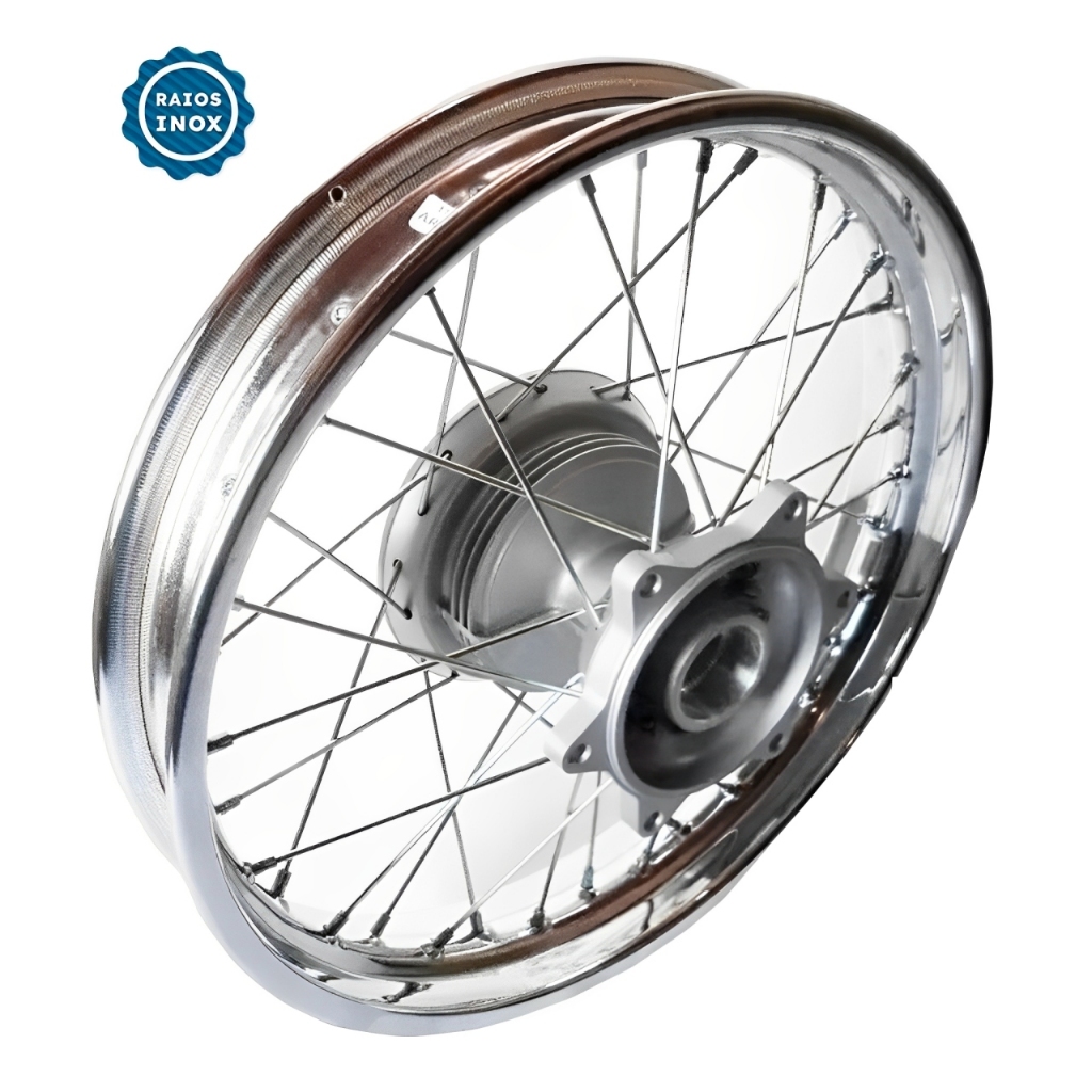 Roda Traseira Aro Traseiro Nxr Bros 125 150 Raio Inox 3.5MM Alinhado Desempenado Freio Á Tambor Lona