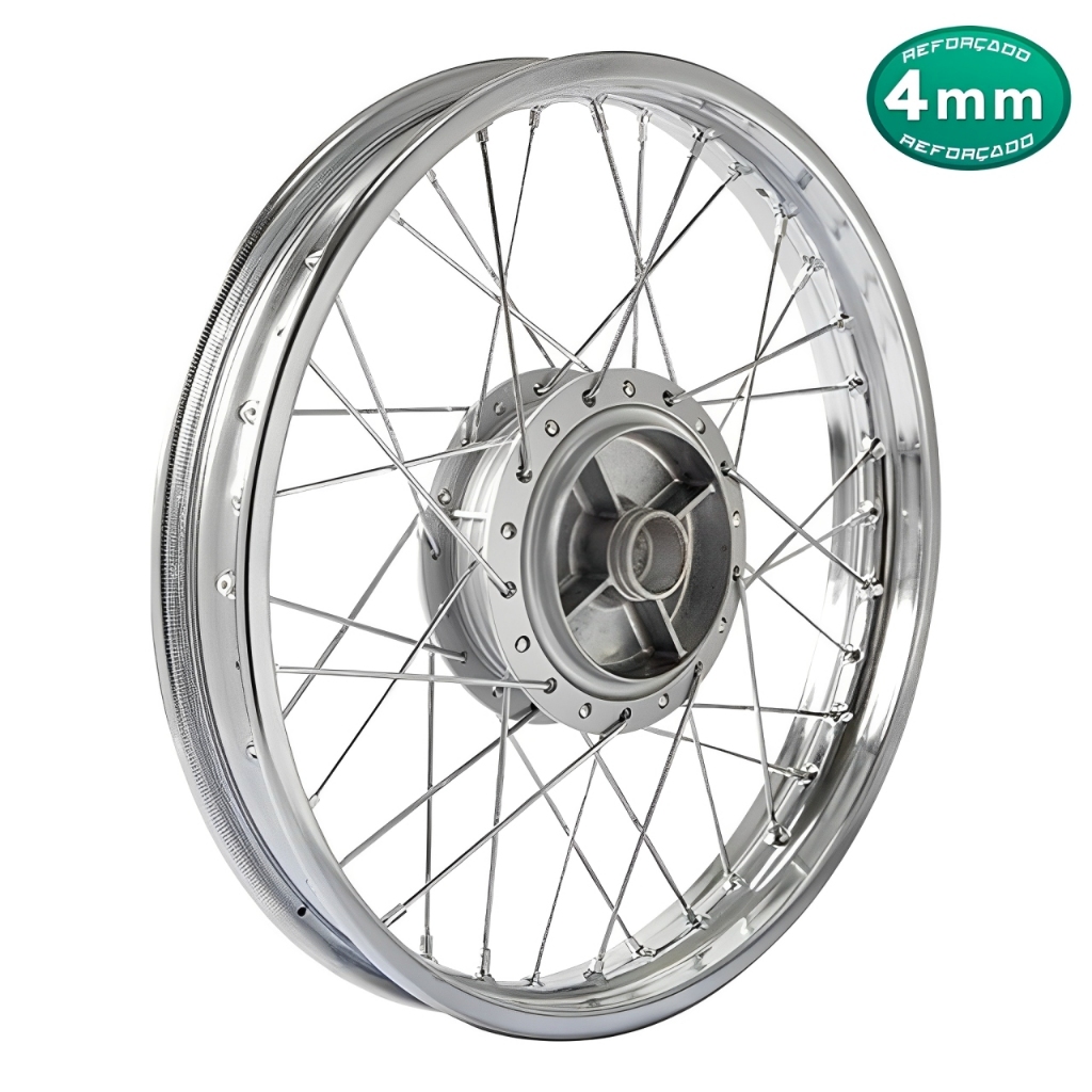 Roda Traseira Titan, Fan, Start 150 / Titan, Fan, Start 160 Raio 4mm Alinhada e Balanceada