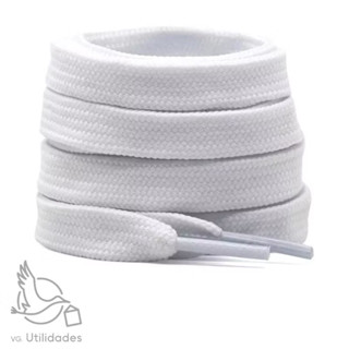 Par De Cadarço Grosso 10mm Branco Compatível Para Tênis Atacador Padrão Chato Poliéster 1,20cm 1,40cm Ótima Qualidadeo em Oferta na Shopee