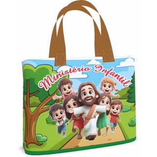 Bolsa Sacola Pasta Ecobag 45x35_ Ministério Infantil md01 em Oferta na Shopee