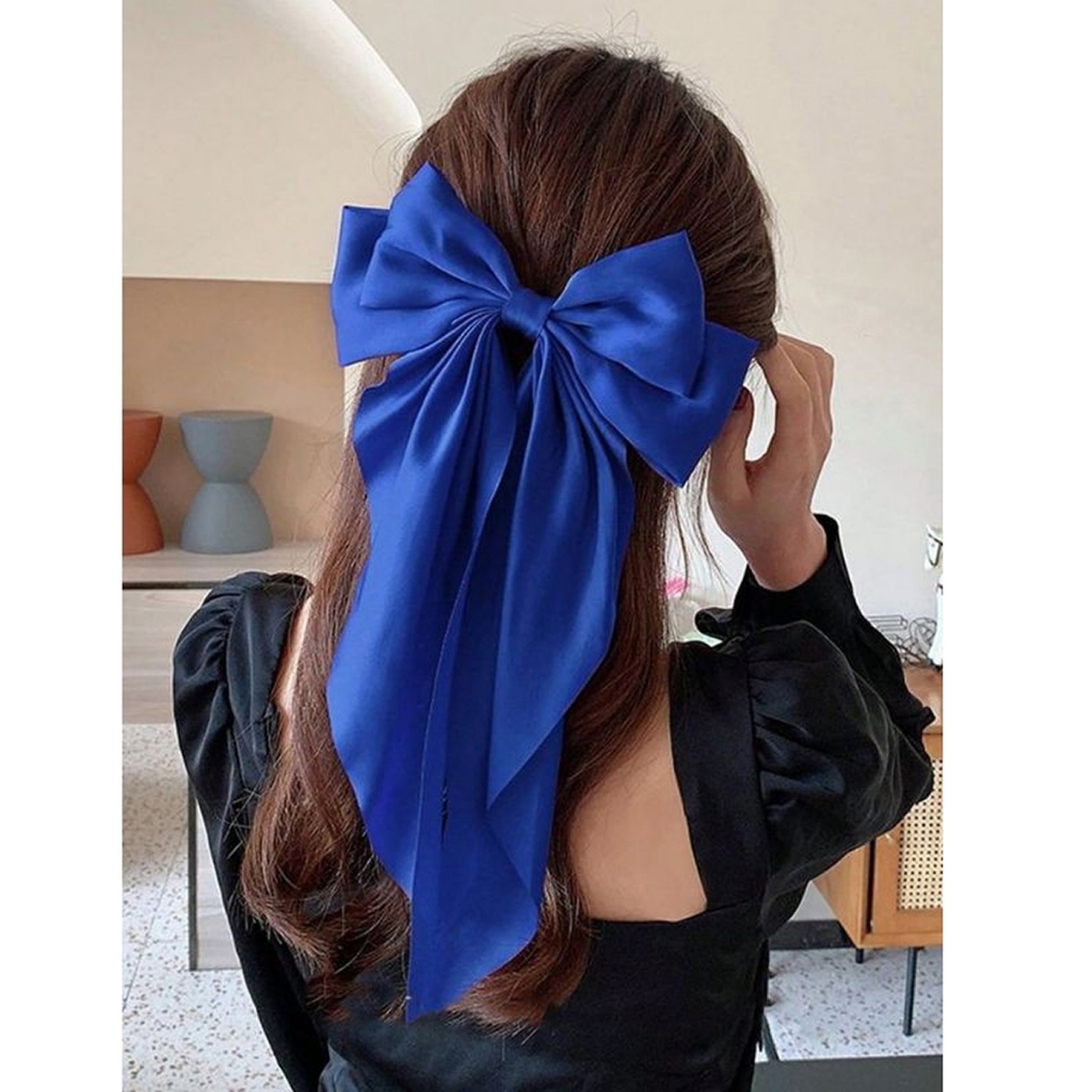 Grampo De Cabelo Laco Cetim Azul Royal em Oferta na Shopee