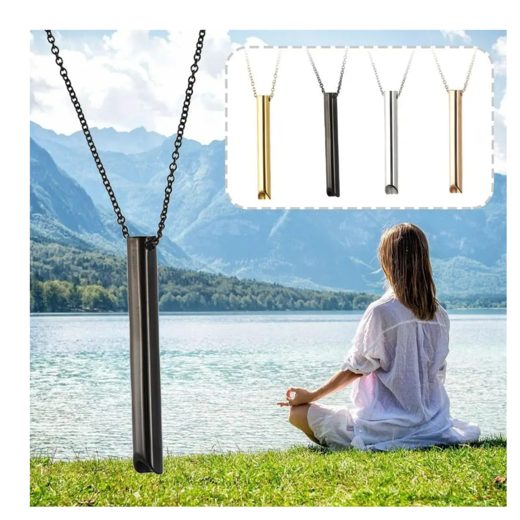 Imagem Colar Anti Estresse Alívio da Ansiedade e Estresse Exercícios Respiratório Meditação