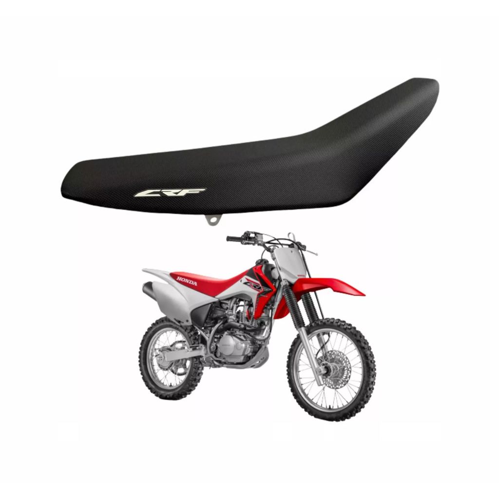 Capa banco de moto emborrachada 3D Preta universal crf230 crf250 Couro Sintético Courvin