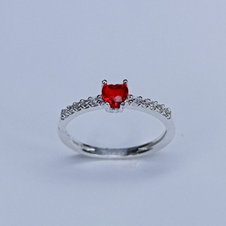 Anel Feminino Prata Legítima / Anel Pedra Vermelha - Anel De Prata 925 em Oferta na Shopee