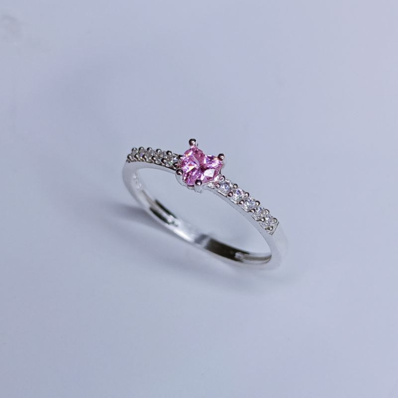ANEL FEMININO PRATA LEGÍTIMA/ANEL PEDRAS ROSA PRATA 925
