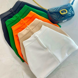 Short Saia Alfaiataria Com Cintura Alta Com Botão Tendência em Oferta na Shopee