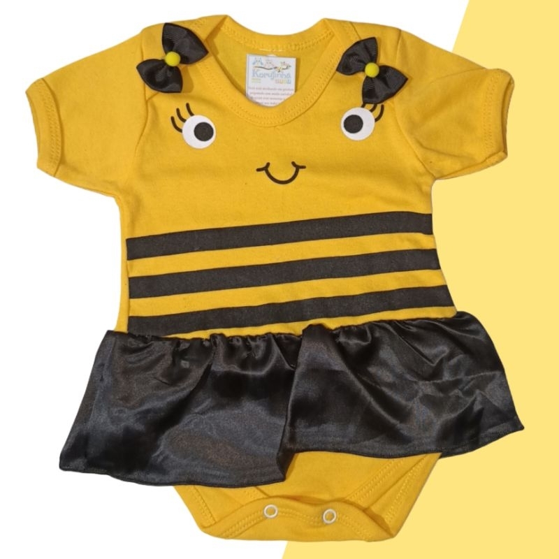 Body Temático Bebê Abelhinha Abelha Fantasia Mesversário Ítens Opcionais — imagem 2 de 2