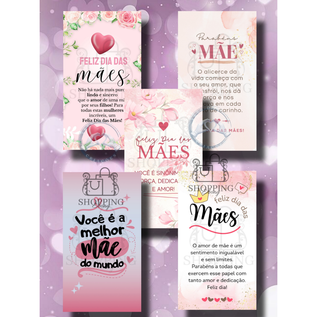 Cartões Feliz Dia das Mães - Mensagens Motivacionais - Cartão comemorativos - Melhor mãe do mundo --