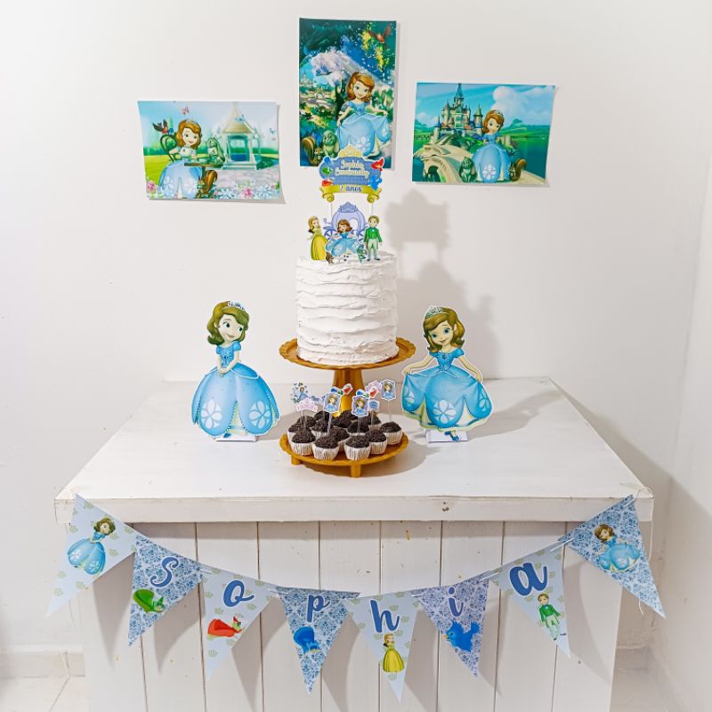 Kit Festa Princesa Sofia Personalizado Só Um Bolinho Festa em Casa Aniversário Infantil adulto Mesversário  lembrancinha