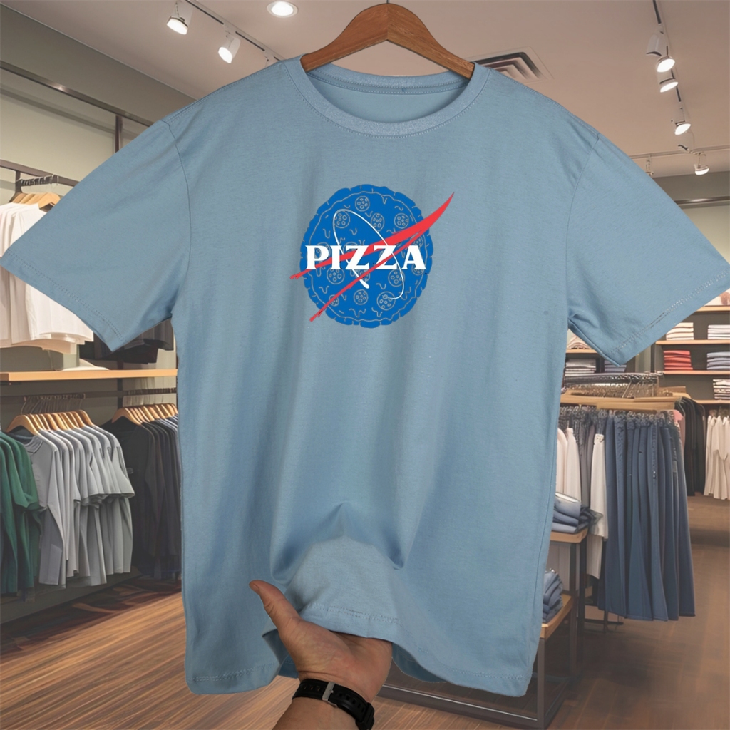 Camisa basica Pizza Nasa camisa oversized camiseta Masculina streetwear algodão Blusa de algodao