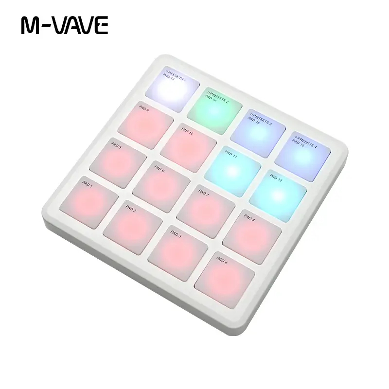 M-VAVE SK-16 SMC-PAD Pocket Pad Controlador MIDI portátil sem fio com 16 pads Controlador de teclado de percussão em Oferta na Shopee