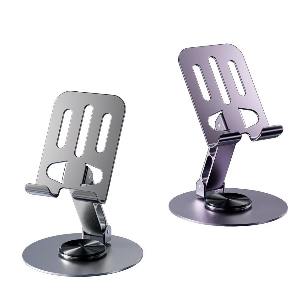 Suporte Alumínio de Mesa Base Rotatória Ajustável 360º Para Smartphones e Tablets -V8