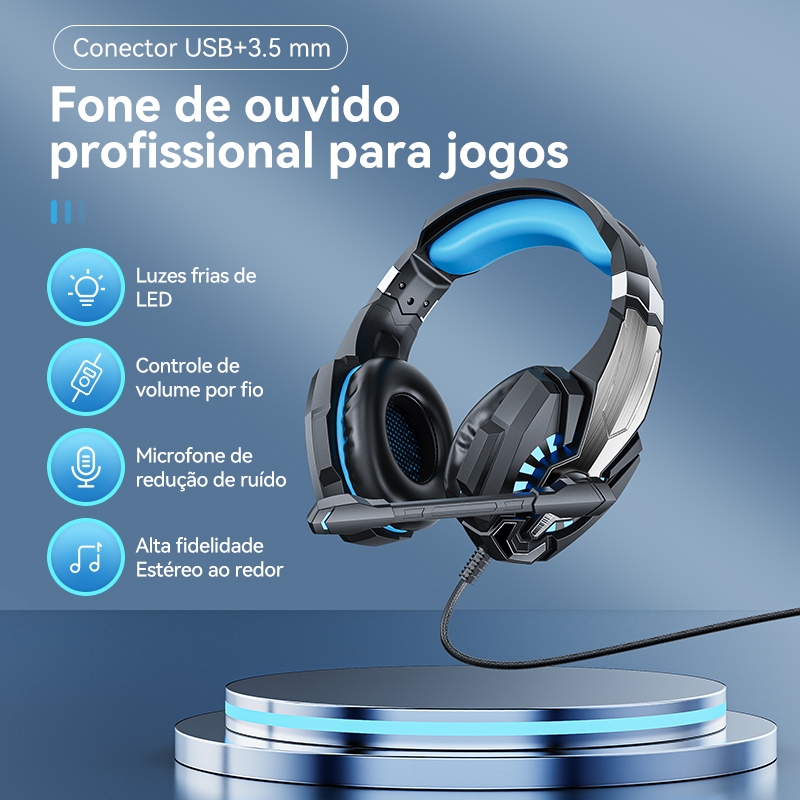 INOVA Gaming Headset for PS4/PC/Xbox, Noise-Cancelling Mic, Single 3.5mm+USB Dual-Mode, Soft Memory Foam Earpads em Oferta na Shopee