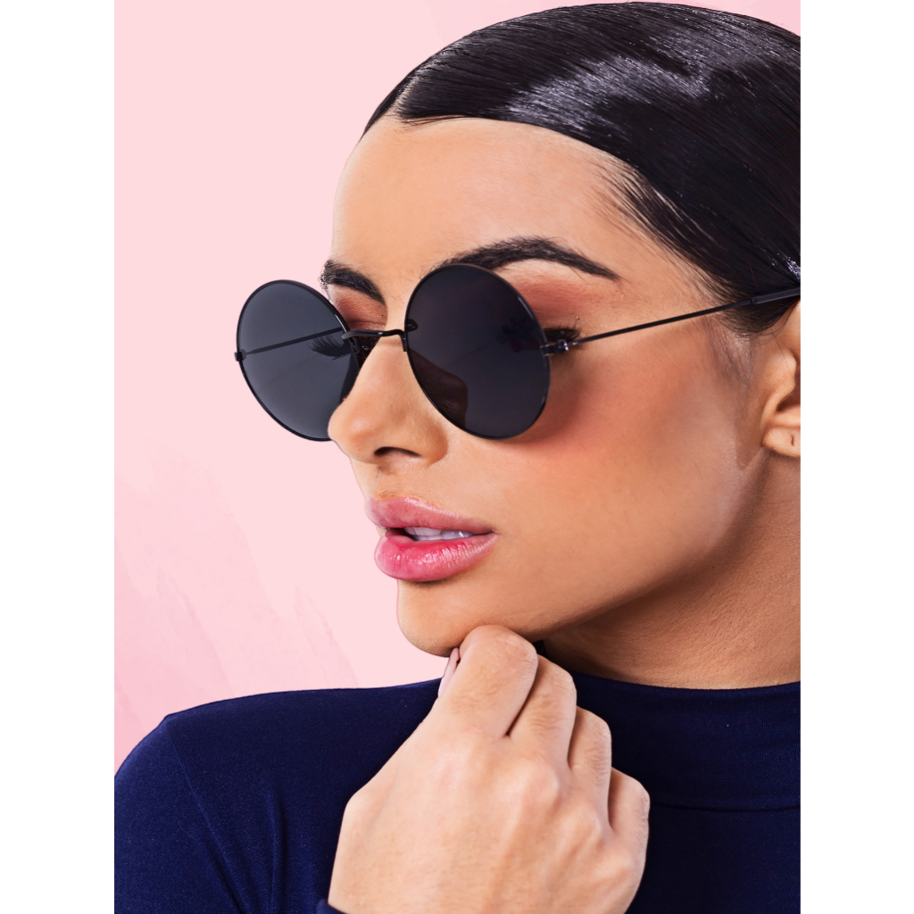 Redondo Ozzy Óculos De Sol Feminina Modas Vintage Unisex Metal