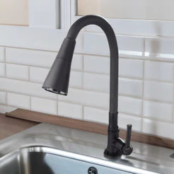 Torneira Gourmet De Cozinha Mesa Bancada Pia Flexível Preta Inox 304 1/4V