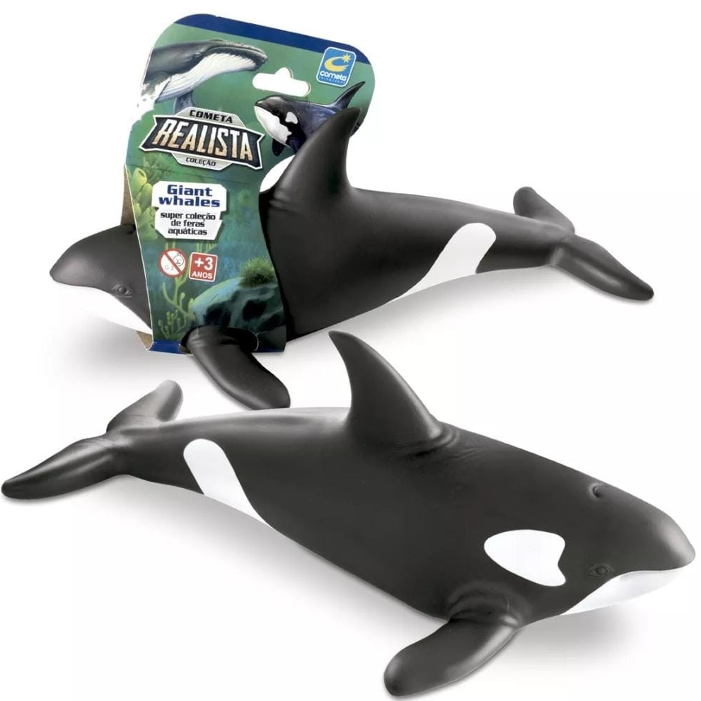 Brinquedo Baleia Orca Em Vinil Macio Super Realista - Cometa -