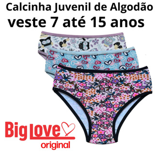 Kit Calcinha Juvenil de Algodão ( cotton )Direto da Fábrica  REF:025 em Oferta na Shopee