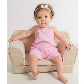 Jardineira Romper Bebê Tricô Menino e Menina 3 Meses a 1 ano em Oferta na Shopee
