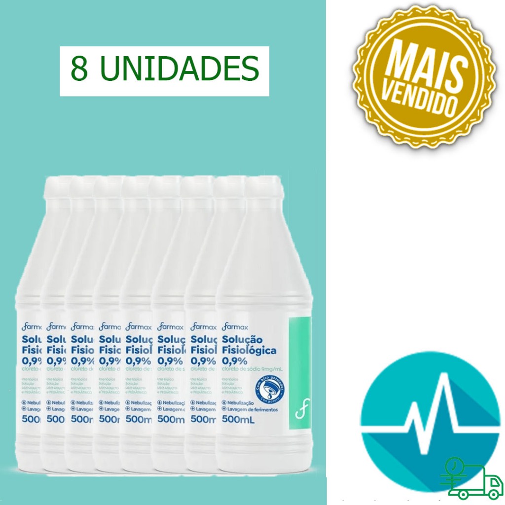Soro Fisiológico Farmax 0,9% 500ml 8 Unidades
