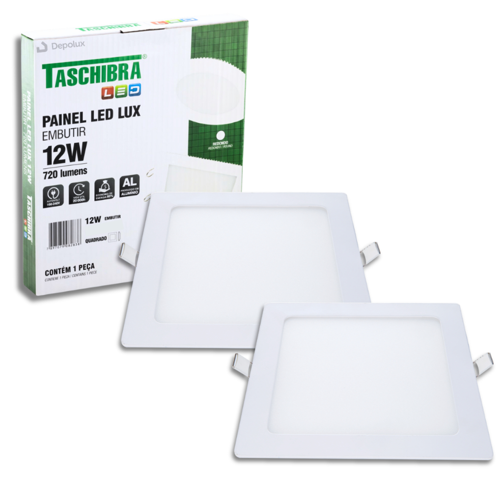 Kit 2 Painel Plafon Led 12w Luminária Teto 17x17 Embutir Bivolt Quadrado 3000K 4000K 6500K em Oferta na Shopee