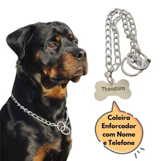 Coleira Enforcador para Cachorro com Nome e Telefone Corrente em Oferta na Shopee
