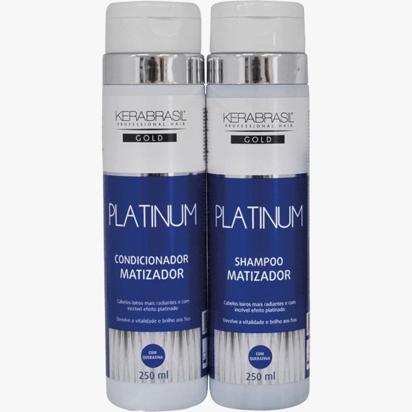 Kit Shampoo + Condicionador Platinum KeraBrasil 250ml em Oferta na Shopee