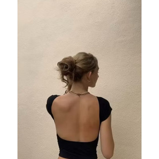 Blusinha Feminina Cropped Costas Nuas Casual Suplex