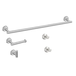 Lumai Kit 5 Acessórios Banheiro Inox Toalheiro 60cm Porta Papel Gancho Suporte Toalha Rosto