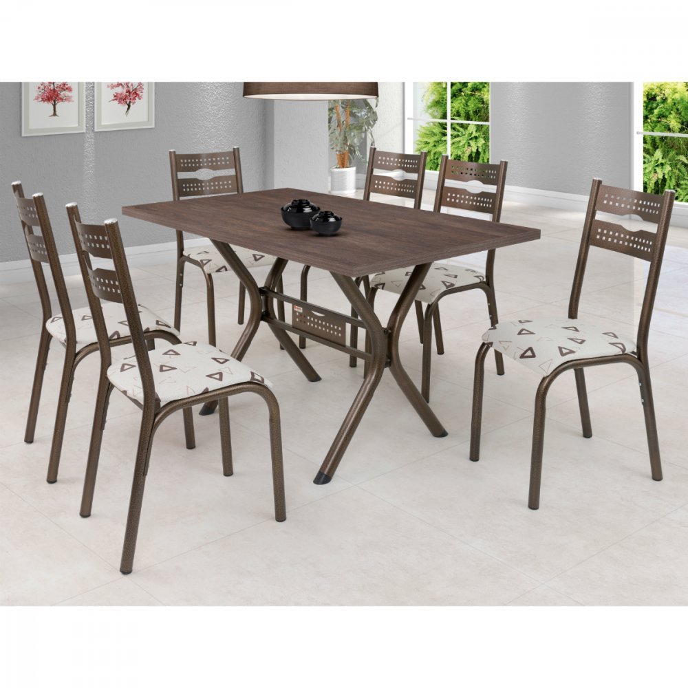 Conjunto Mesa Tampo e 6 Cadeiras Ciplafe - Home & Living