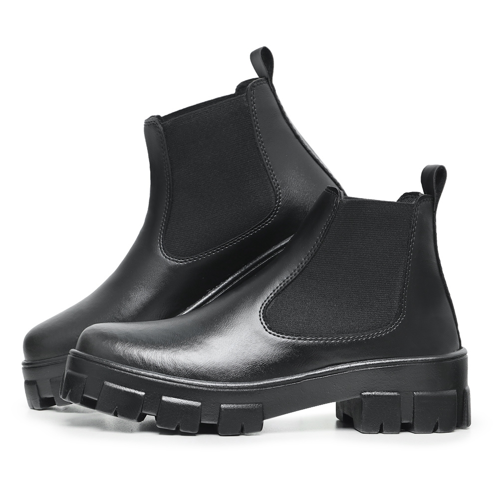 Coturno Feminina Tratorada Com Elastico Lateral Calce Facil Coleção Outono e Inverno