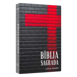 Bíblia Sagrada NVI - Capa Dura Grafite com Cruz Vermelha - Letra Grande em Oferta na Shopee