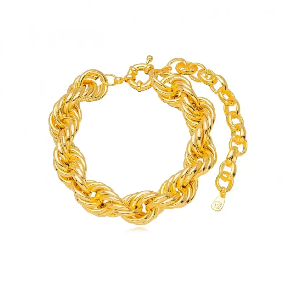 Pulseira Cordão Baiano Grossa - semijoia GAZIN