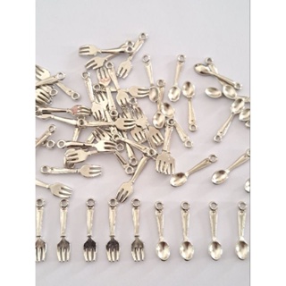 Mini Garfinho /colher Pingentes Prata 2,5cm 50/100/150Unidades em Oferta na Shopee