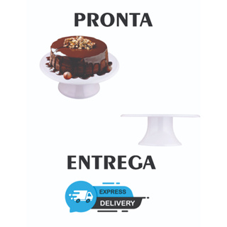 2 Boleira Lisa Grande - Suporte para Bolo - Bandeja para Doces - 26 cm em Oferta na Shopee