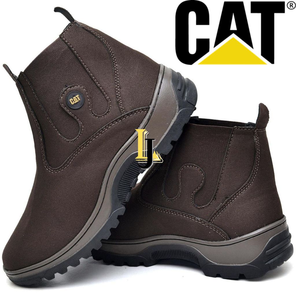 Botina Masculina Caterpillar Bota Texana Calce Facil Trabalho Trilha