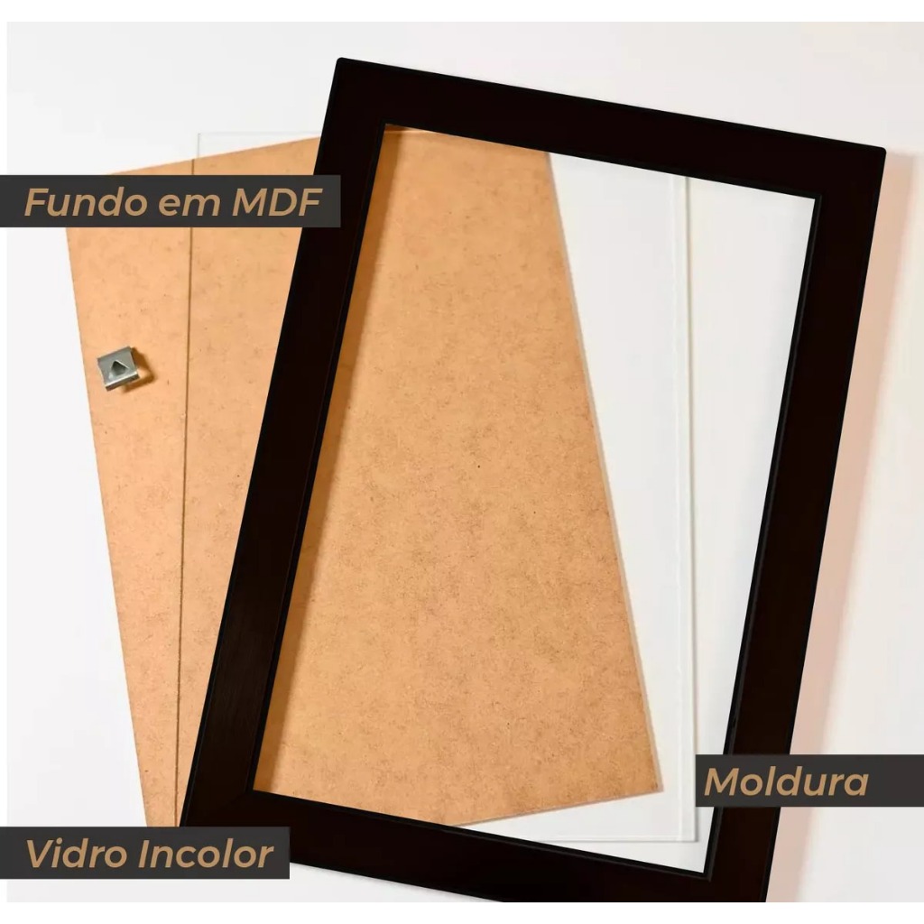 Moldura A5 15x21cm com Vidro Quadros Diplomas Certificados Fotos (Escolha Cor e Quantidade)