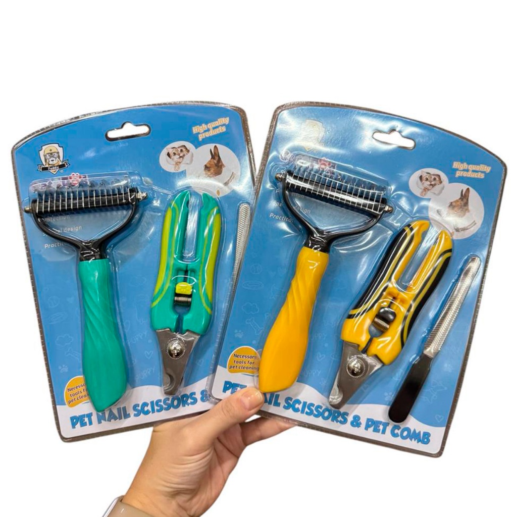 Kit Alicate Escova Desemboladora Lixa Gato Cão Pet Higiene pet