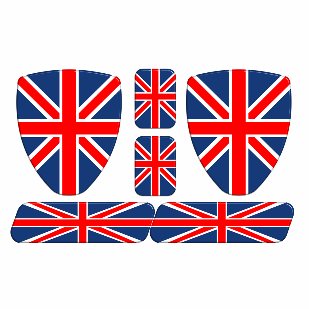 Emblema Inglaterra Reino Unido 3D Escudo Placa Coluna Itália Resinado Adesivo