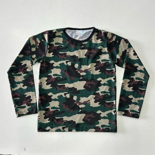 Camisa Manga Longa Lisa e Camuflada Frio Escola Masculino Infantil Roupa Menino Tamanhos do 1 ao 10 em Oferta na Shopee