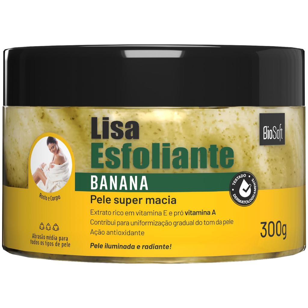 Creme Lisa Esfoliante Banana 300g Biosoft em Oferta na Shopee